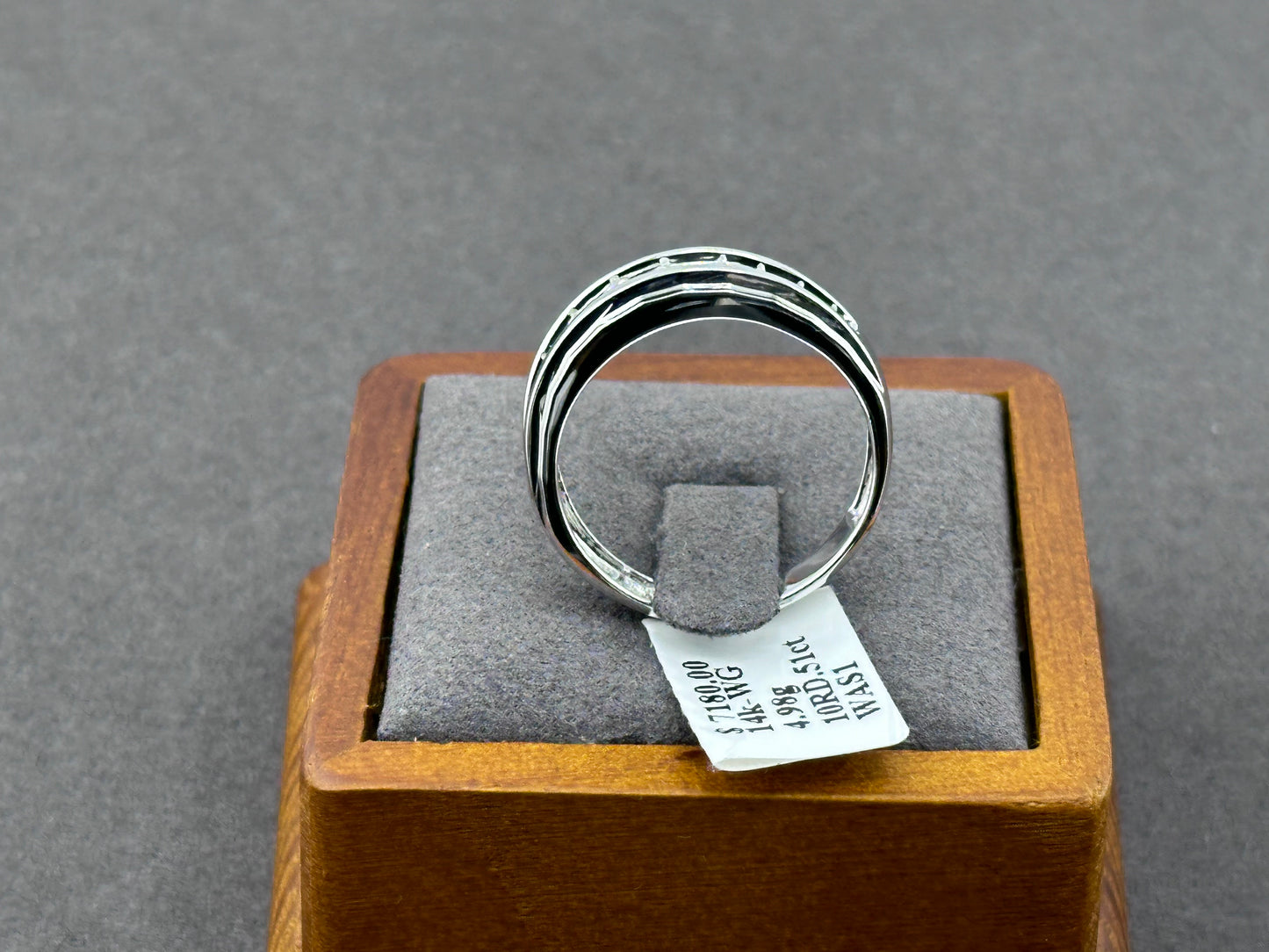 .51ct G SI 14K White Gold Diamond Men's Ring Band Size 10