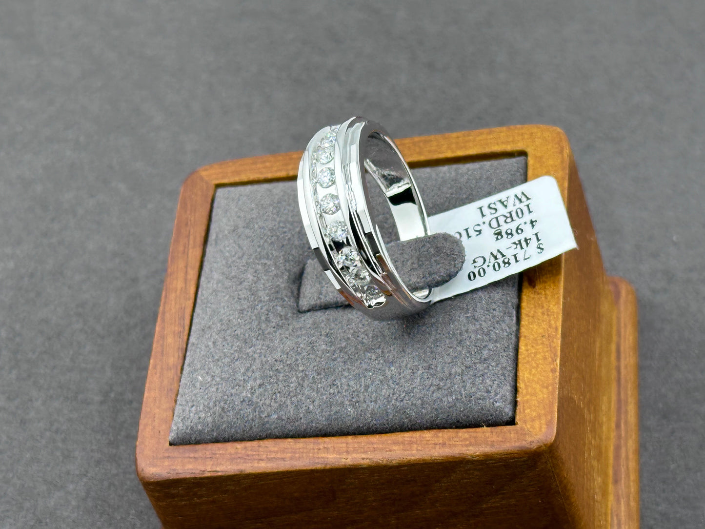 .51ct G SI 14K White Gold Diamond Men's Ring Band Size 10