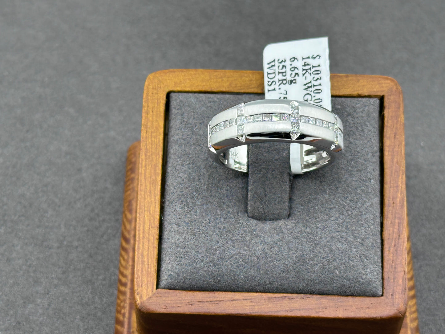 .75ct G SI 14K White Gold Diamond Men's Band