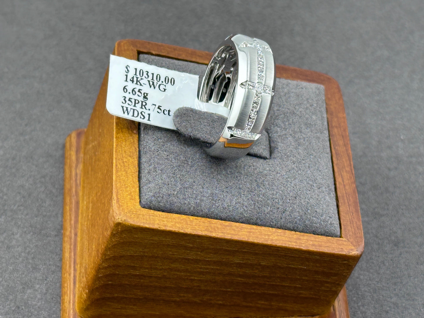 .75ct G SI 14K White Gold Diamond Men's Band