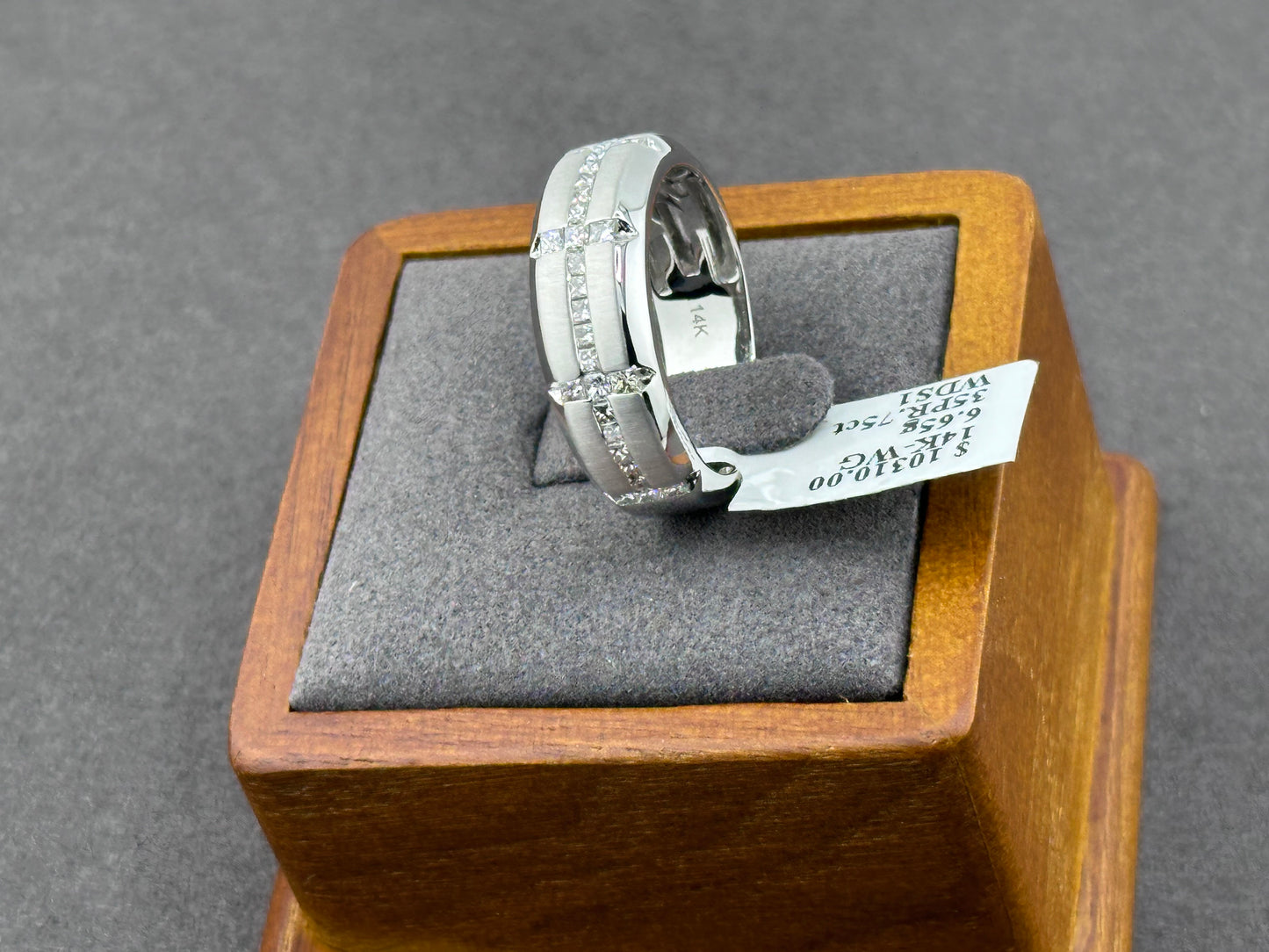 .75ct G SI 14K White Gold Diamond Men's Band