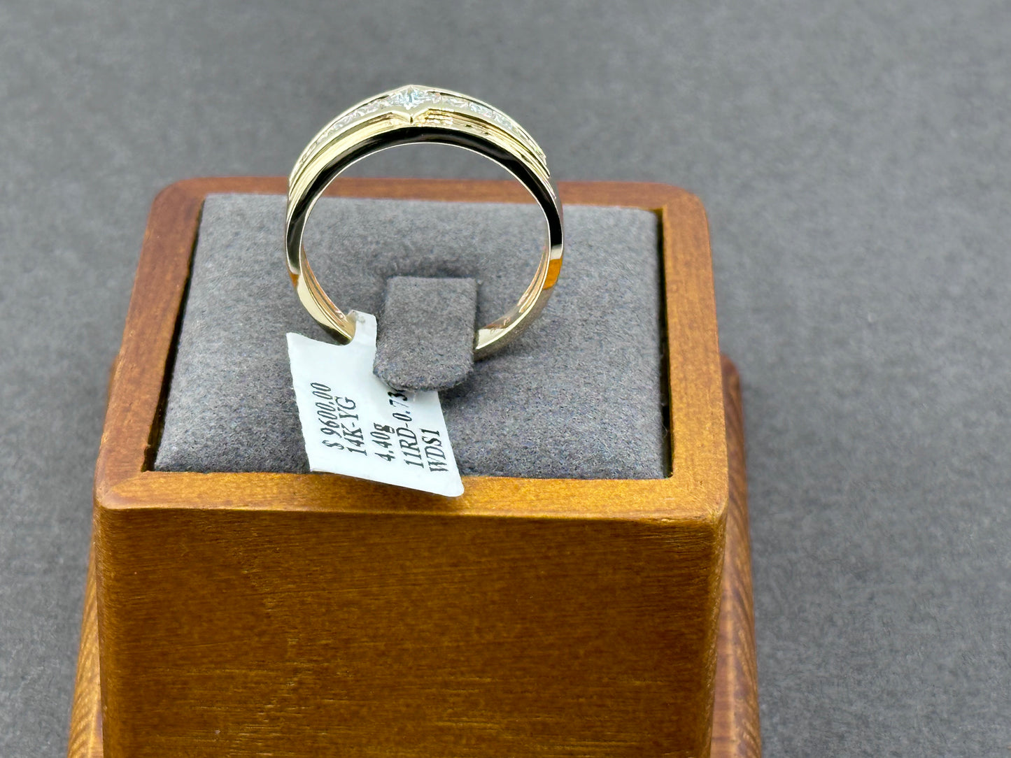 .73ct F SI 14K Yellow Gold Diamond Men's Band Ring